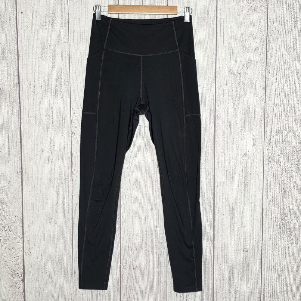 Girlfriend Collective Compressive High Rise Leggings Black Pockets, sz Medium